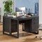 Costway Computer Desk with Storage Cabinet Pull-out Drawer Stable Thick Legs for Bedroom White/Black